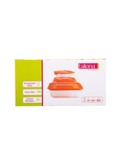 Boro Pro Borosilicate Glass Food Container Serectangle 3 Piece