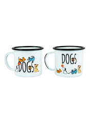 Dogs Enamel Mugs Set 350Ml 2Pcs