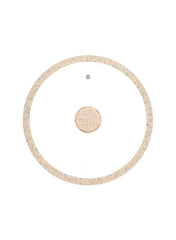 Arcades Glass Lid Beige Marble Silicone Rim (28 Cm)