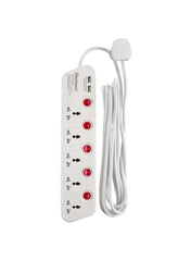 Oshtraco 5-Way Extension Cord With 5 USB Ports 4m
