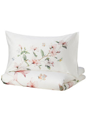 Duvet Cover And 2 Pillowcases White Floral Patterned 240 x 220 50 x 80 Cm