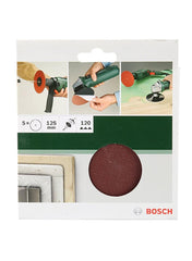 Bosch 120 Drill Sanding Sheet Pack Of 5 Red 125mm
