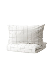 Duvet Cover And 2 Pillowcases White Black Check 240 x 220 50 x 80 Cm