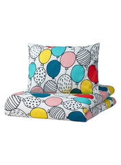 Duvet Cover And Pillowcase Balloon Pattern Multicolor 150x200cm And 50x80cm