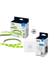 Wiz Smart LED Light Strip Starter Kit 2m Colored Plus Wiz Wireless Indoor Motion Sensor Bundle