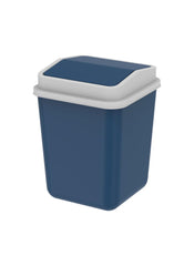 Cosmoplast Plastic Swivel Waste Bin With Swing Lid 15 L Pearl Blue