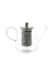Coffeina Metal And Glass Tea Pot With Strainer 1 Litre