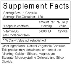 D3 Dietary Supplement 5000 Iu - 120 Capsules