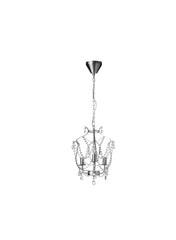 Chandelier 3 Armed Silver Colour Glass