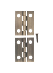 Antique Brass Brass Narrow Hinge Pack 2.54cm 2Pcs