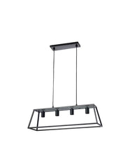 Pendant Lamp With 4 Lamps Black