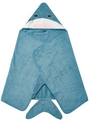 Towel With Hood Shark Shaped Blue Grey