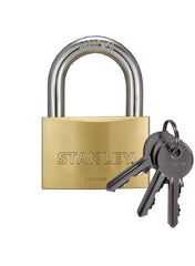 Brass Standard Shackle Padlock W 3 Keys 70 mm