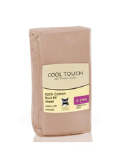 Touch Super King Fitted Sheet 200 x 200 cm, Taupe