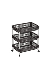 Plastic 3Tier Vegetable Storage Rack 45 X 30 X 65Cm Dark Brown