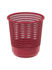 Plastic Round Waste Paper Basket 9 L Dark Red