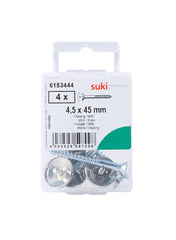 Brass Wood Screws With Cap 4 5 X 45 Mm Pack Of 4