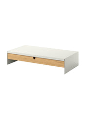 Elloven Monitor Stand With Drawer White