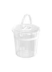 Dx Round Plastic Bucket W Lid And Handle 20L Transparent