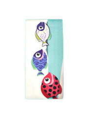 Fishes Theme Polyester Indoor Door Rug 0 58 X 1 30 M