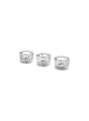 Tealight Holder Clear Glass Patterned 4cm