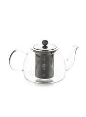 Coffeina Metal And Glass Tea Pot With Strainer