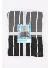 Cotton Knitted Throw 125 x 150 cm Navy Blue
