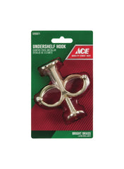 Brass Undershelf Long Arm Garment Hook 8.89cm 2Pcs