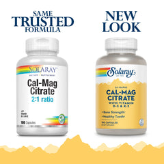 Cal-Mag Citrate 2:1 With D-3 And K-2 Dietary Supplement - 180 Capsules