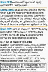 Serra-Rx80,000 Su Serrapeptase Dietary Supplement - 180 Vegetarian Capsules
